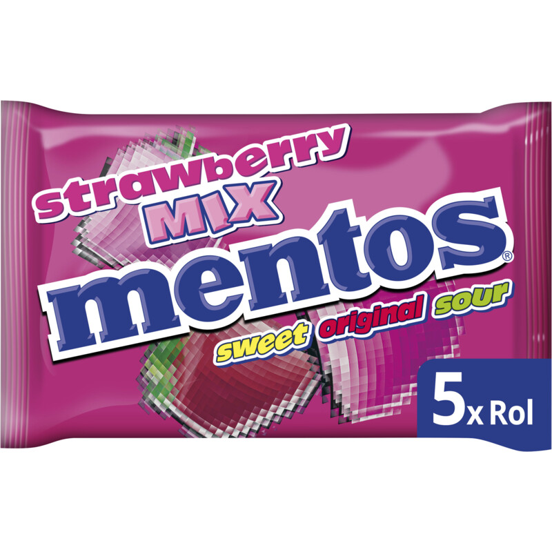 Een afbeelding van Mentos Strawberry mix 5-pack