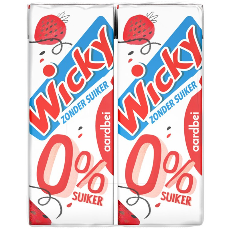 Een afbeelding van Wicky Aardbei 0% suiker 10-pack