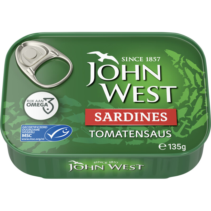 Een afbeelding van John West Sardines tomatensaus