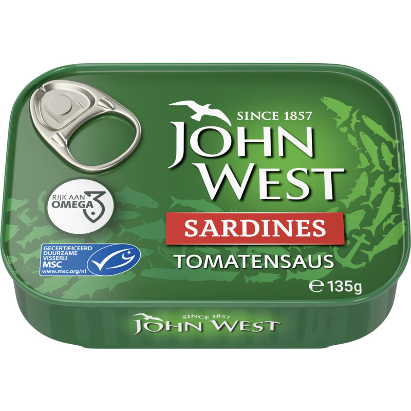 Een afbeelding van John West Sardines tomatensaus