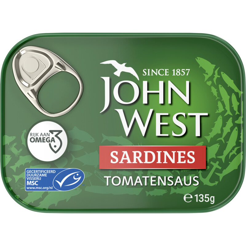 Een afbeelding van John West Sardines tomatensaus