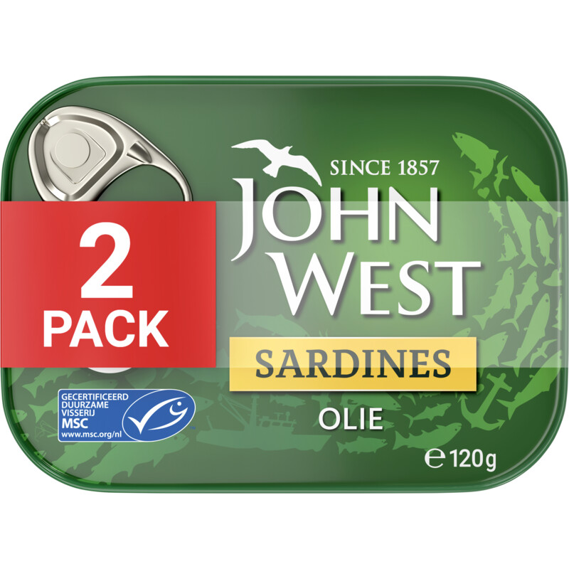 Een afbeelding van John West Sardines olie 2-pack