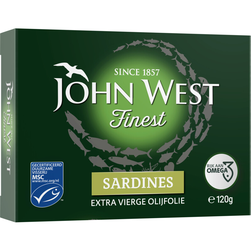 Een afbeelding van John West Sardines extra vierge olijfolie