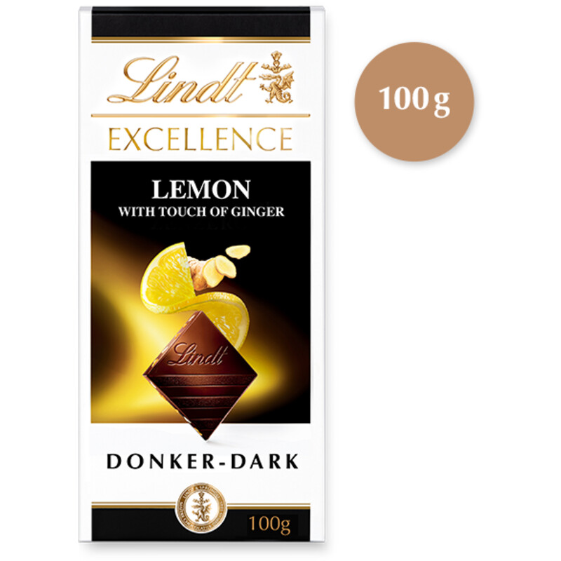 Een afbeelding van Lindt Excellence gember citroen pure chocolade