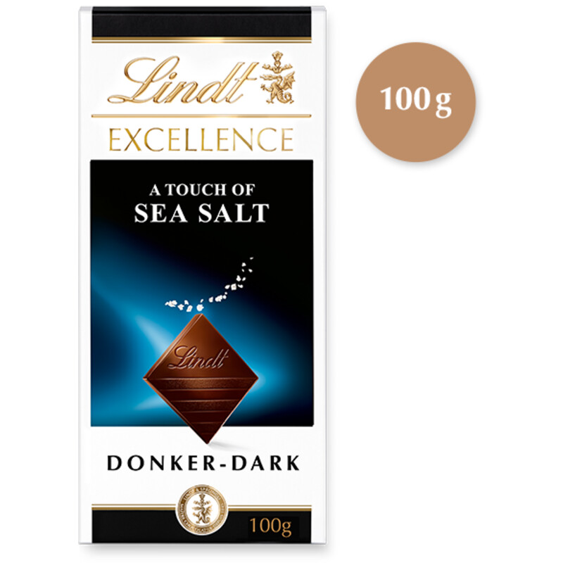 Een afbeelding van Lindt Excellence zeezout pure chocolade