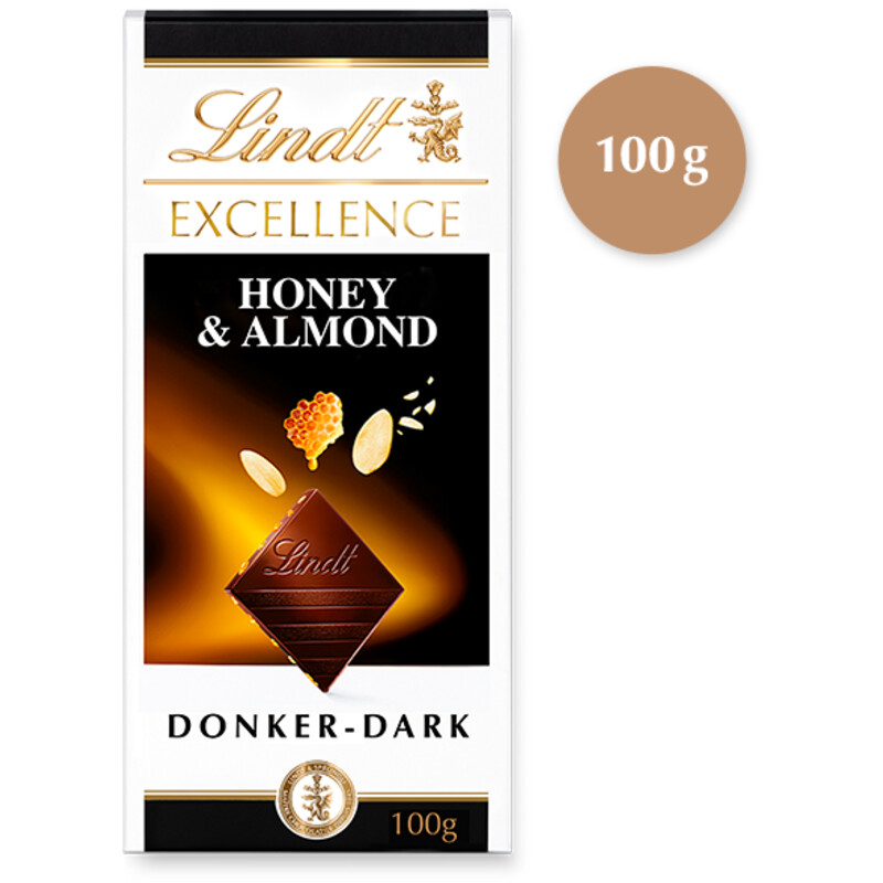 Een afbeelding van Lindt Excellence honing amandel pure chocolade