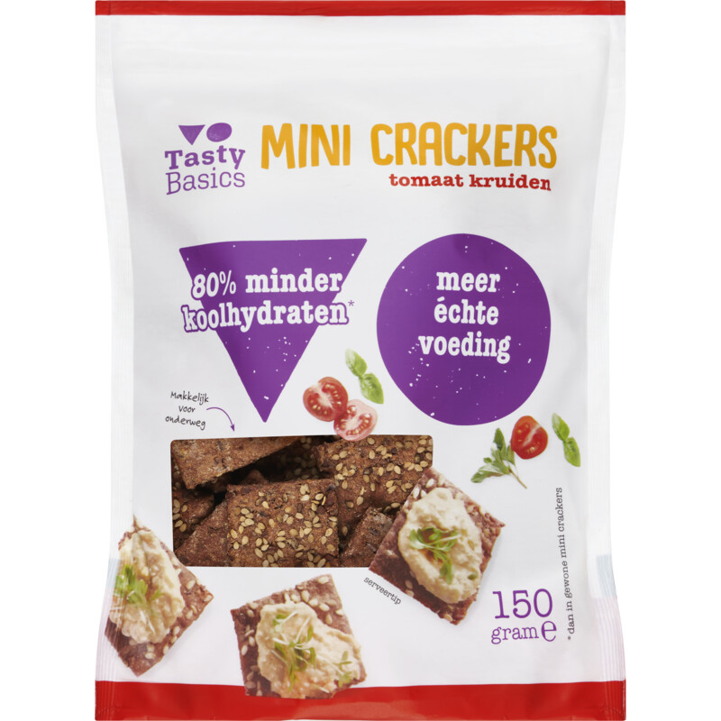 Een afbeelding van TastyBasics Mini cracker tomaat kruiden