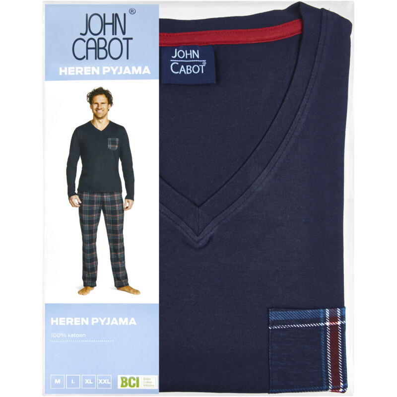 Een afbeelding van John Cabot Heren pyjama ruit XL