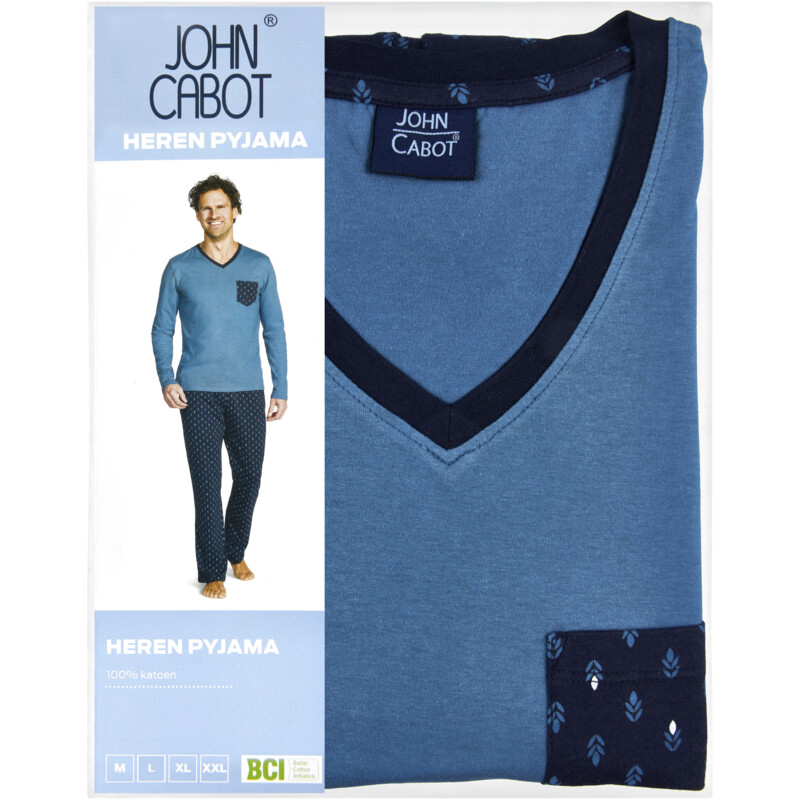 Een afbeelding van John Cabot Heren pyjama stip XL