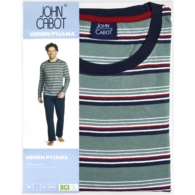 Een afbeelding van John Cabot Heren pyjama streep L