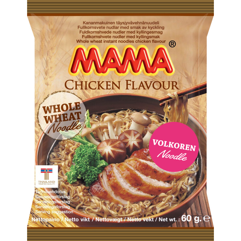 Een afbeelding van Mama Volkoren noodles kip