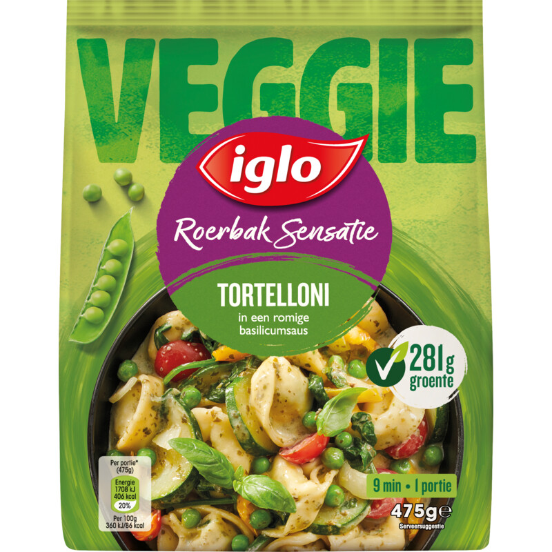 Een afbeelding van Iglo Roerbaksensatie veggie tortelloni