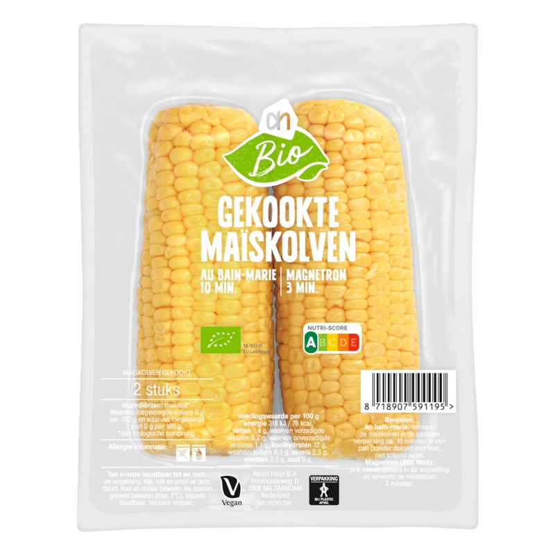 AH Biologisch Gekookte maïskolven