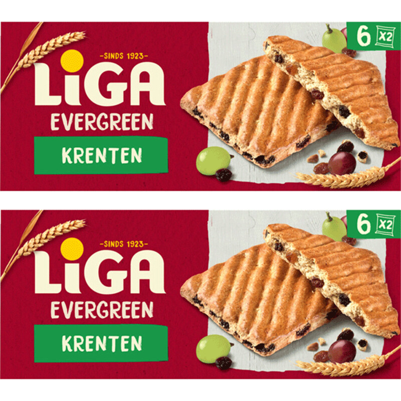 Een afbeelding van Liga Evergreen krenten koekjes pakket