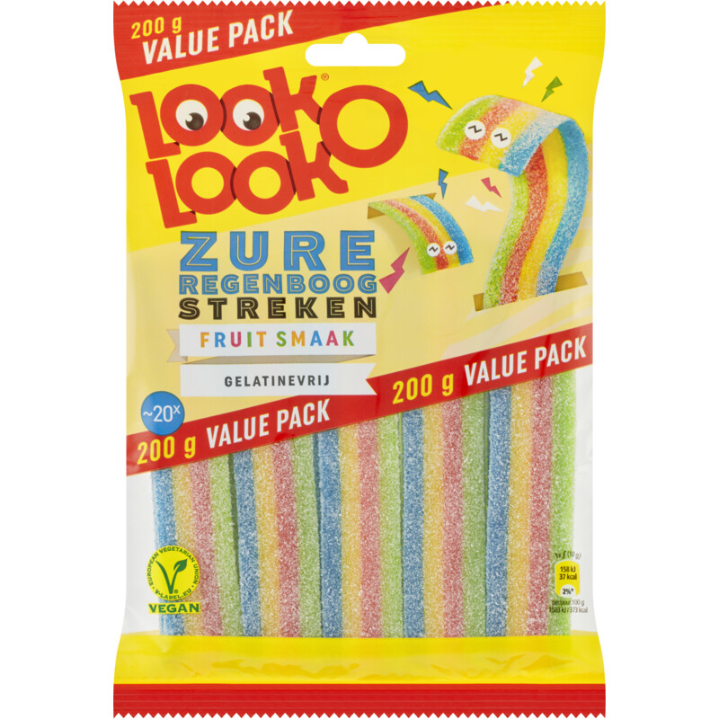 Een afbeelding van Look-O-Look Zure regenboogstreken fruit smaak value