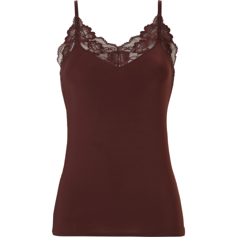 Een afbeelding van Ten Cate Dames spaghetti top kant bordeaux M