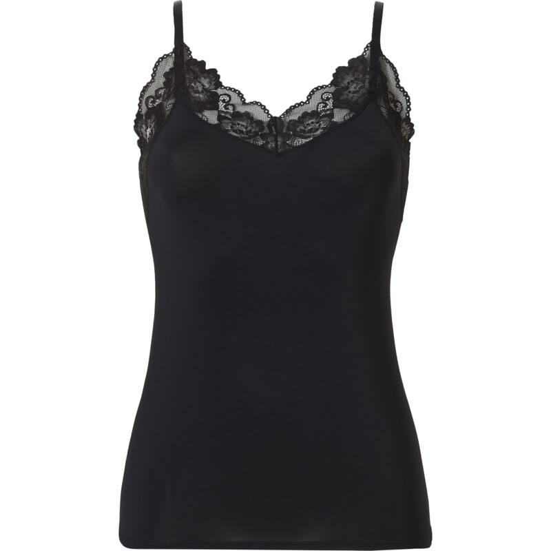 Een afbeelding van Ten Cate Dames spaghetti top kant black XL