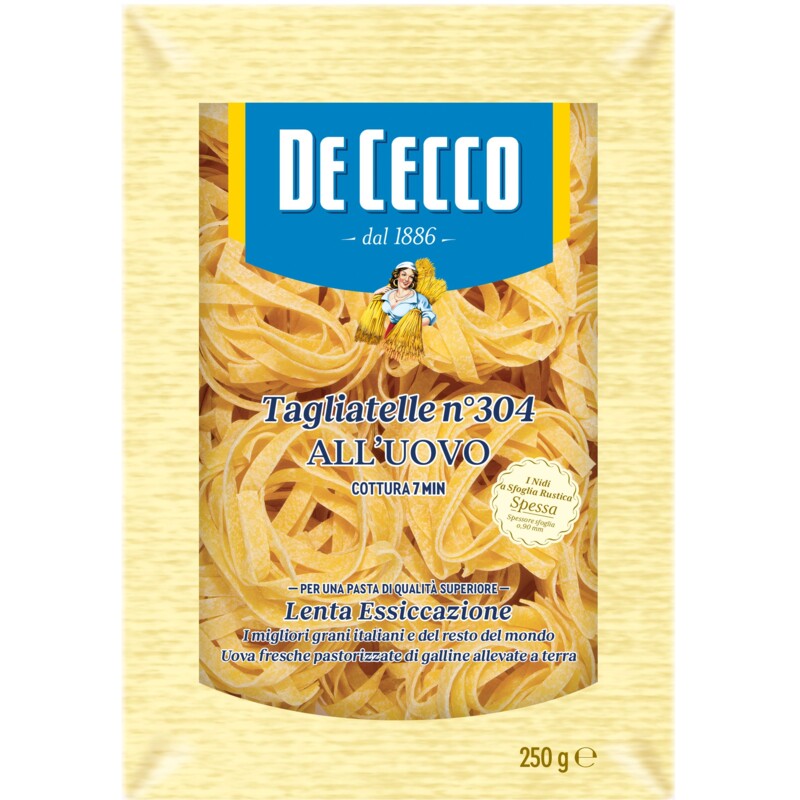 Een afbeelding van De Cecco Tagliatelle all'uovo nr 304