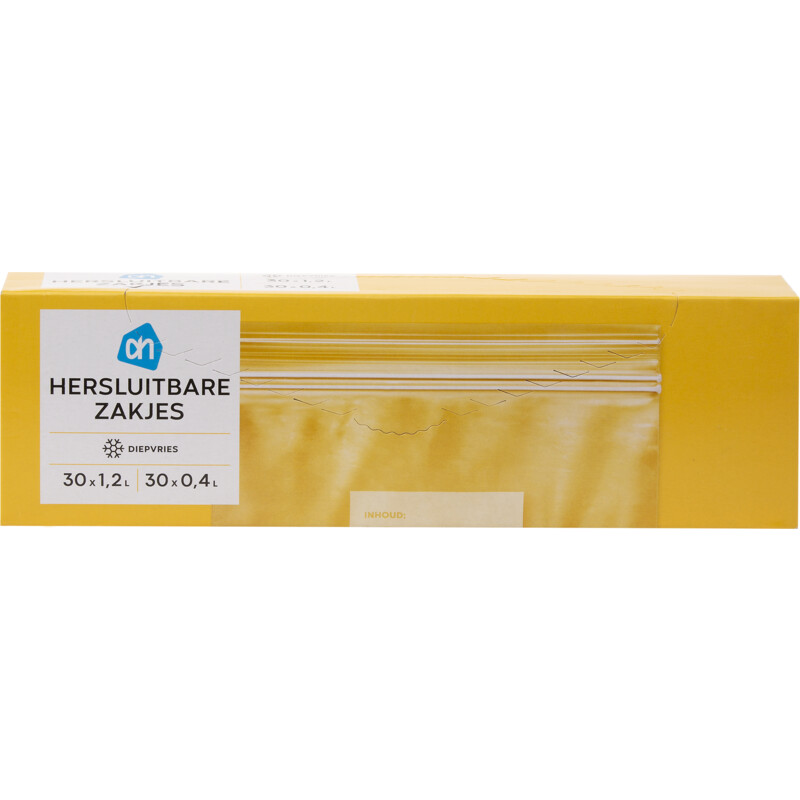 Een afbeelding van AH Hersluitbare zakjes 0.4liter + 1.2liter