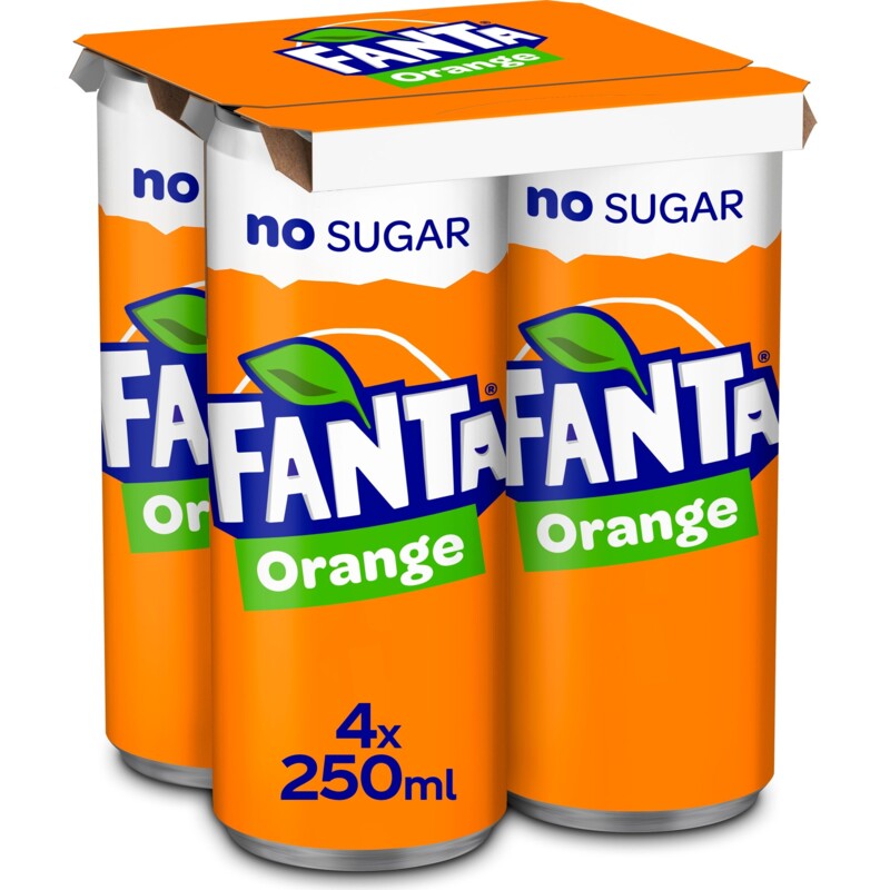 Een afbeelding van Fanta Orange no sugar 4-pack