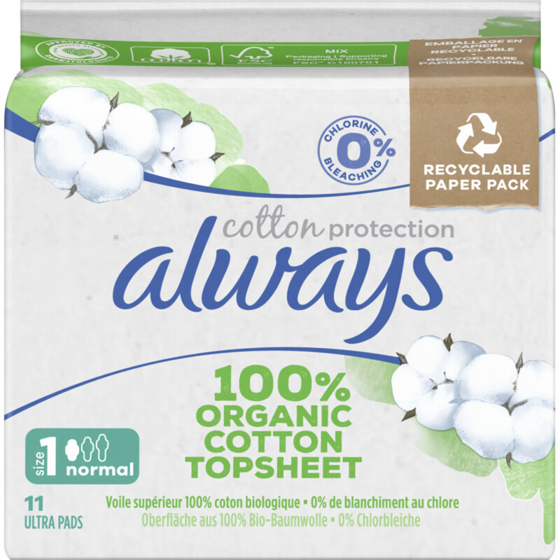 Een afbeelding van Always Maandverband organic cotton normal plus