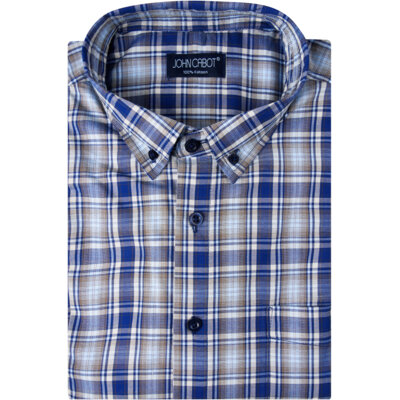 pdp-image-John Cabot Overhemd ruit blauw 45-46