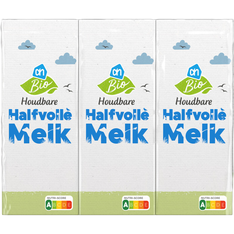 Een afbeelding van AH Biologisch Houdbare halfvolle melk 3 pak