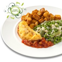 Een afbeelding van Chef Martin Cajun omelet met bonne femme groenten