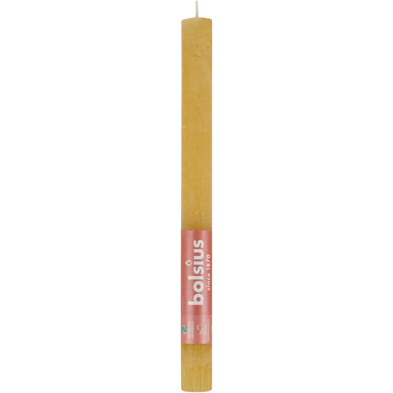 Een afbeelding van Bolsius Dinerkaars rustiek beige 27cm