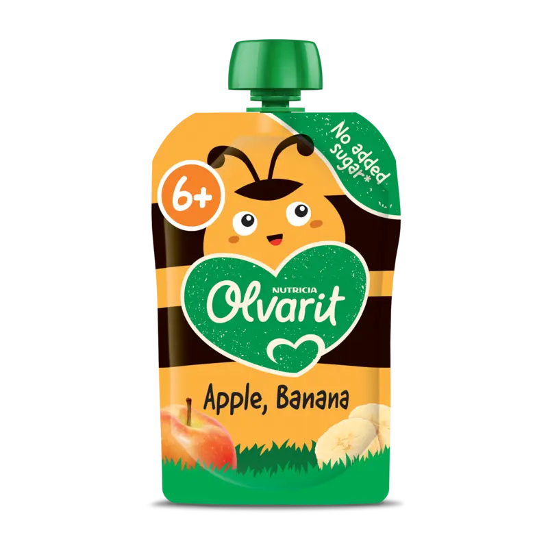Olvarit Knijpfruit apple, banana 6m+