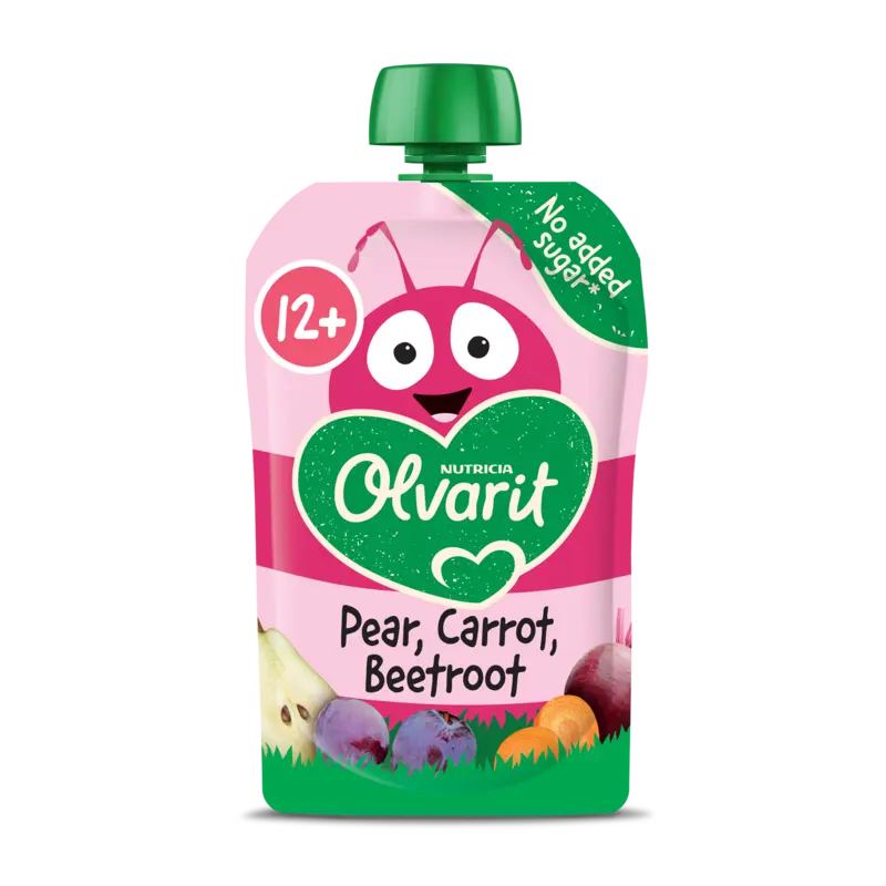 Olvarit Knijpfruit pear, carrot, beetroot 12m+