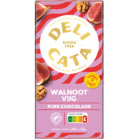 Afbeelding van Delicata Reep pure chocolade walnoot vijg