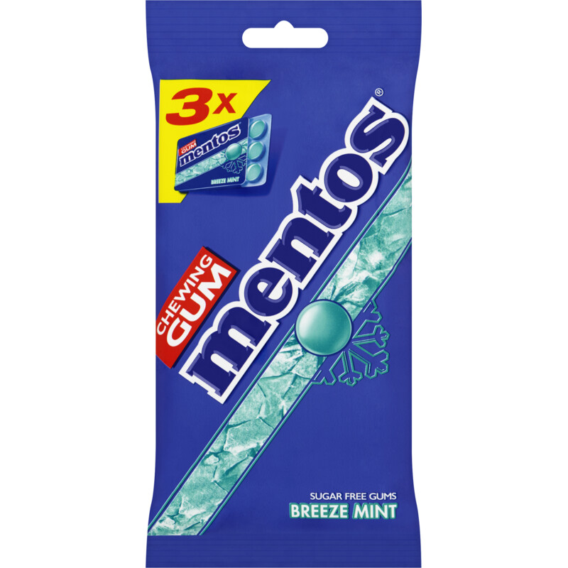 Een afbeelding van Mentos Gum Breeze mint 3-pack