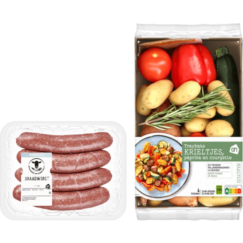Een afbeelding van AH traybake kriel, paprika courgette pakket