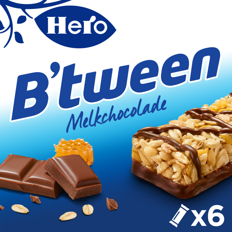 Een afbeelding van Hero B'tween mueslireep melkchocolade