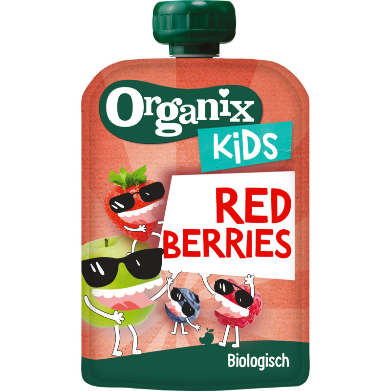 Een afbeelding van Organix Red berries smash knijpzakje kids