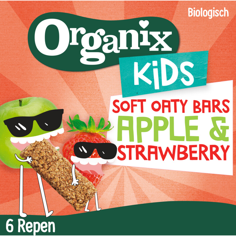 Een afbeelding van Organix Kids fruitreep haver appel aardbei