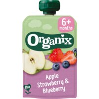 Een afbeelding van Organix Knijpfruit appel aardbei & bosbes 6 mnd