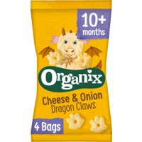 Een afbeelding van Organix Cheese & onion dragon claws bio 10+ mnd