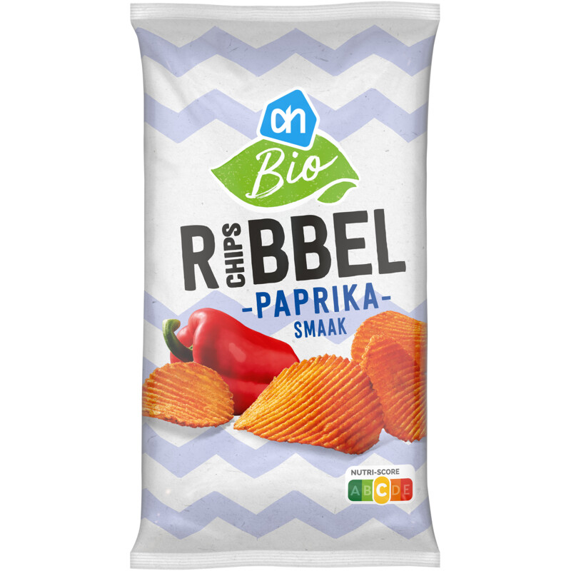 Een afbeelding van AH Biologisch Ribbelchips paprika smaak