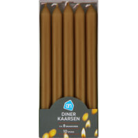 Een afbeelding van AH Dinerkaarsen caramel 8 branduren