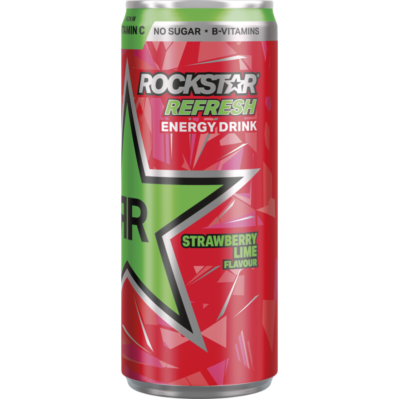 Een afbeelding van Rockstar Strawberry lime no sugar