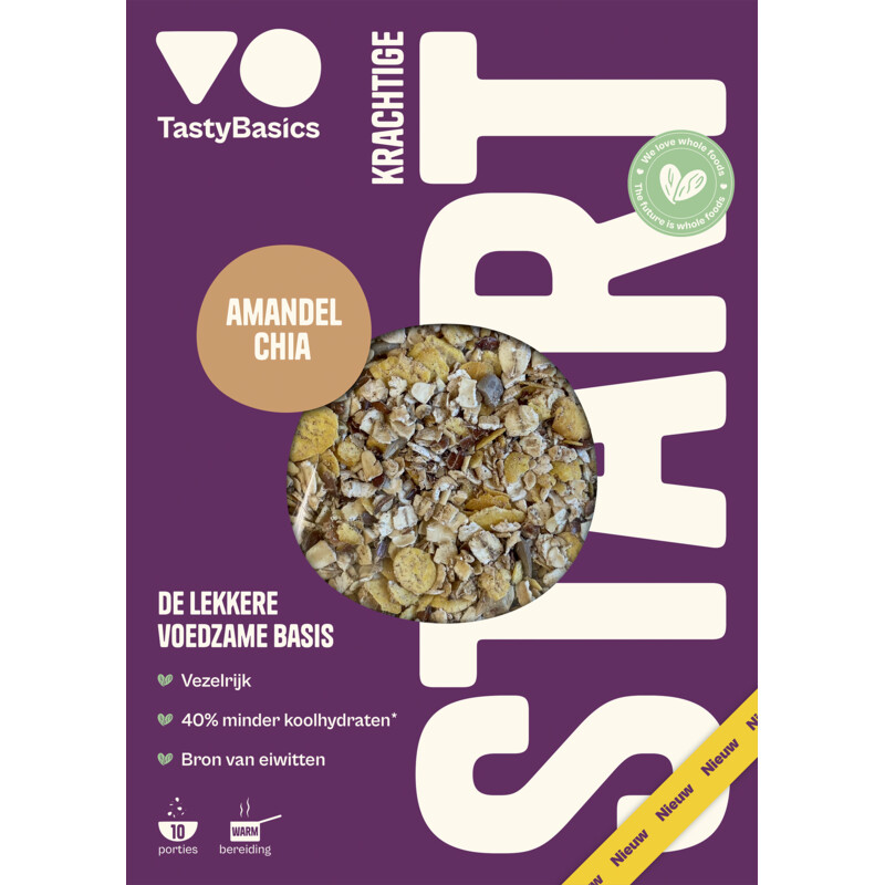 Een afbeelding van TastyBasics Krachtige start amandel chia