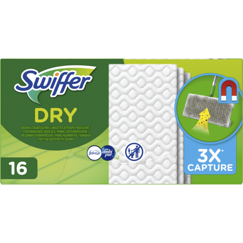 Een afbeelding van Swiffer Dry vloerdoekjes navulling ambi pur