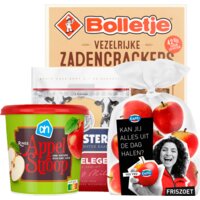 Een afbeelding van Bolletje cracker met Beemster kaas en Kanzi appel