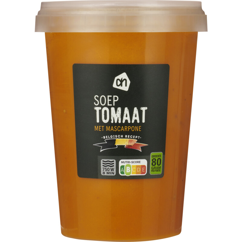 Een afbeelding van AH Soep tomaat met mascarpone bel