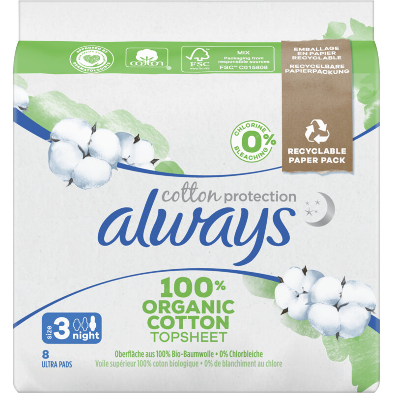 Een afbeelding van Always Maandverband organic cotton night