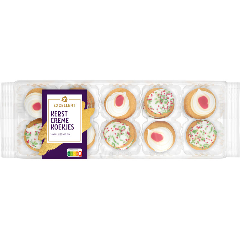 Een afbeelding van AH Excellent Kerst crème koekjes vanillesmaak