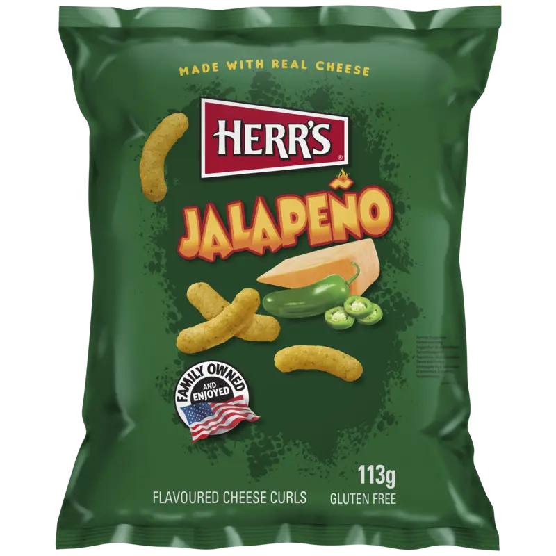 Jalapeño flavored cheese curls