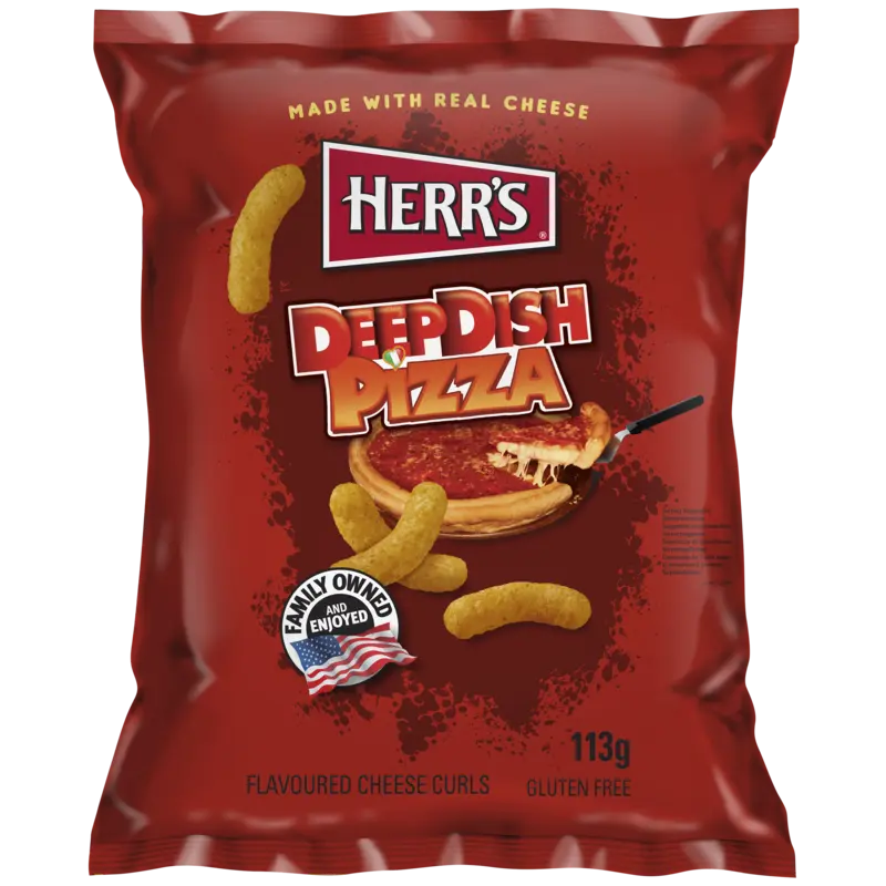 Deepdish pizza flavored cheese curls